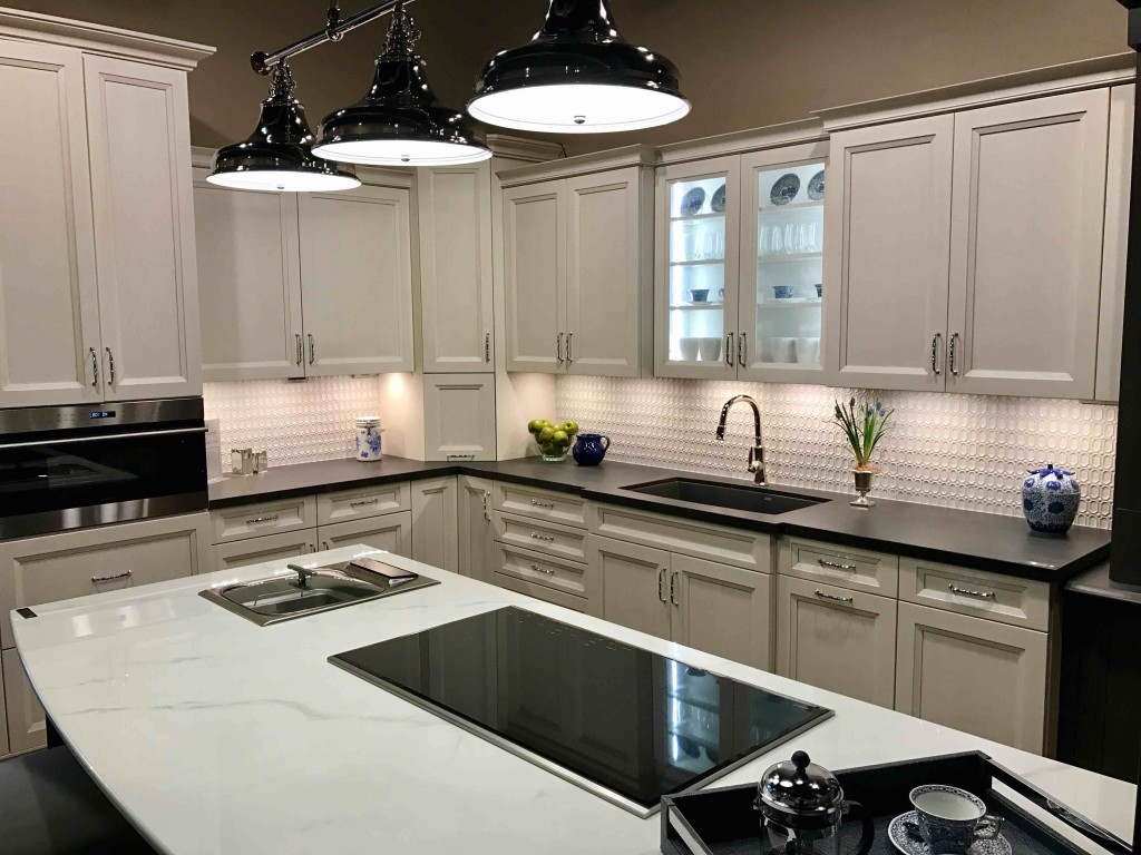 Nordic White Kitchen Island in Cabinets And Designs Showroom