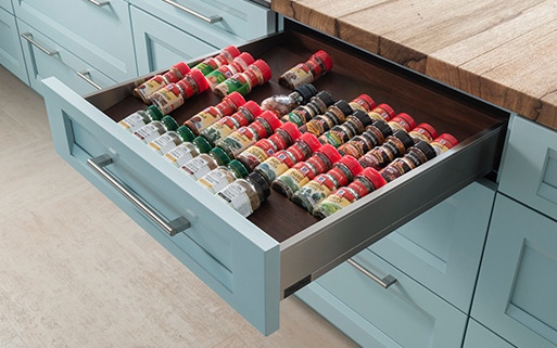 Wood-Mode Custom Cabinetry Spice Storage Drawer