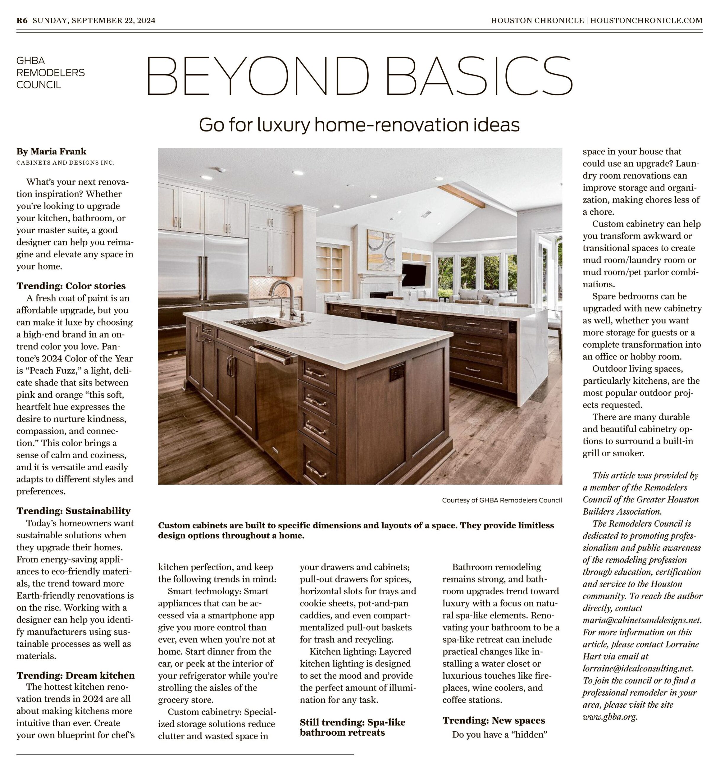 Houston Chronicle article Designer Collboration when remodeling